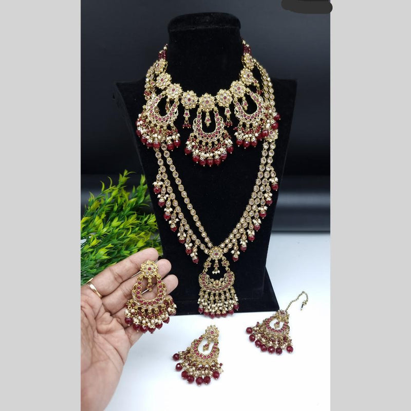 JCM Gold Plated Austrian Stone Double Necklace Set