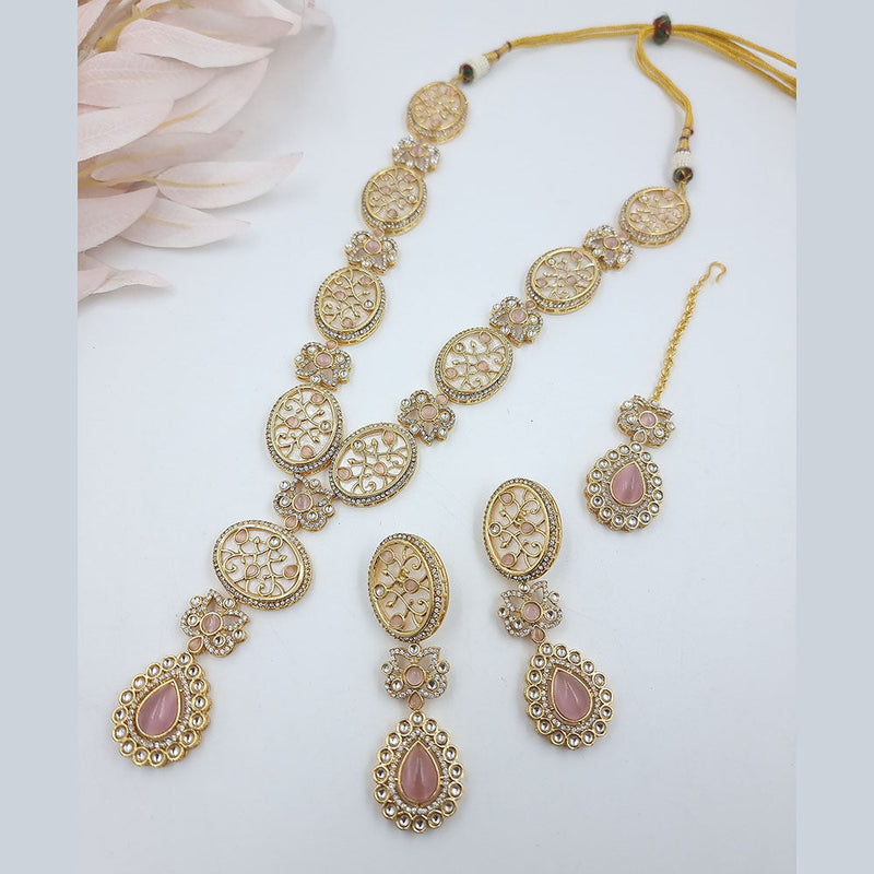 JCM Gold Plated Kundan Stone And Austrian Necklace Set