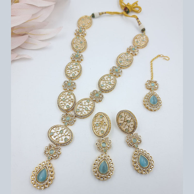 JCM Gold Plated Kundan Stone And Austrian Necklace Set