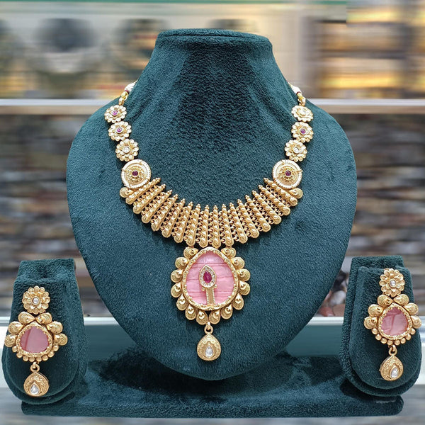 JCM Gold Plated Pota Stone  Necklace Set