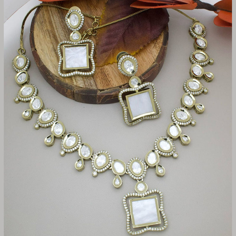 JCM Gold Plated Resin Stone Necklace Set