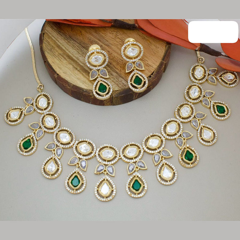 JCM Gold Plated Crystal Stone Necklace Set