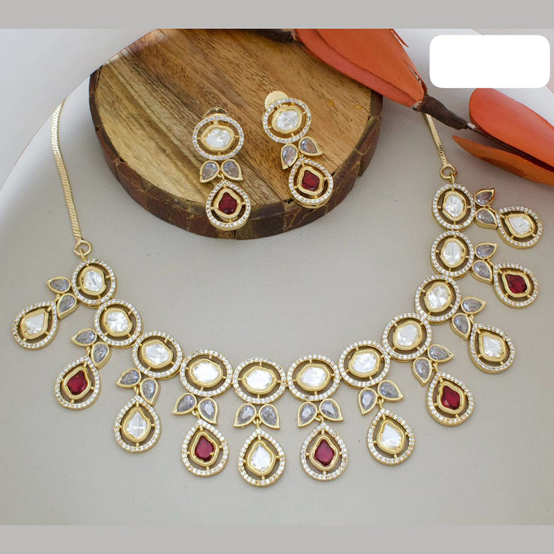 JCM Gold Plated Crystal Stone Necklace Set