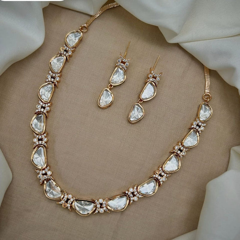 JCM Gold Plated Crystal Stone Necklace Set