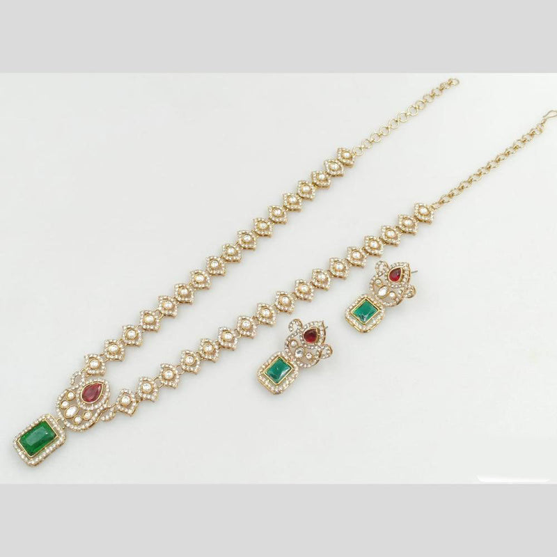 JCM Gold Plated Austrian Stone Long Necklace Set