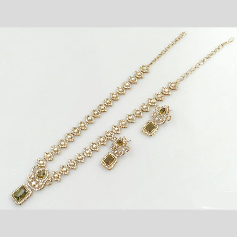 JCM Gold Plated Austrian Stone Long Necklace Set