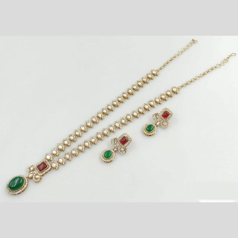 JCM Gold Plated Austrian Stone Long Necklace Set