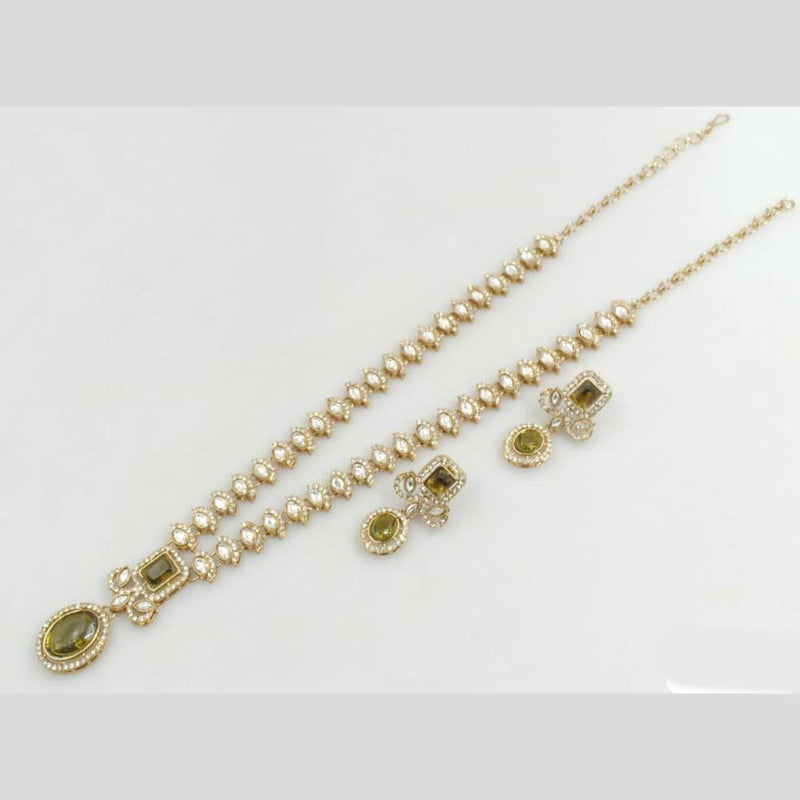 JCM Gold Plated Austrian Stone Long Necklace Set