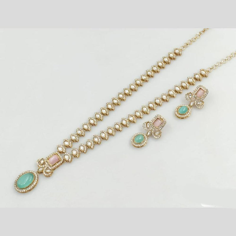 JCM Gold Plated Austrian Stone Long Necklace Set