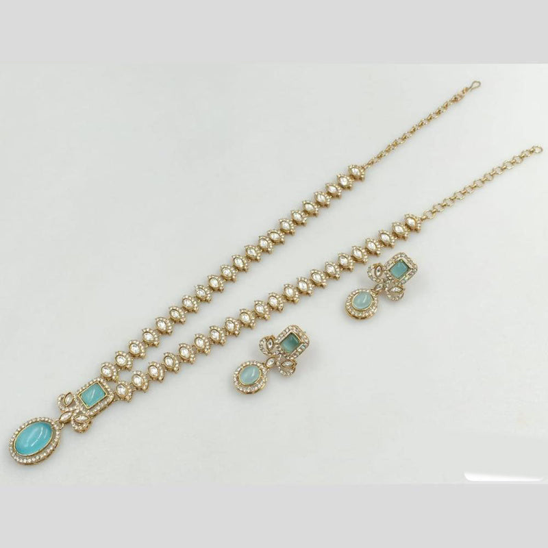 JCM Gold Plated Austrian Stone Long Necklace Set