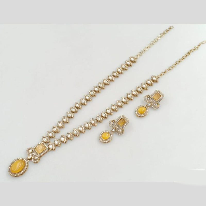 JCM Gold Plated Austrian Stone Long Necklace Set