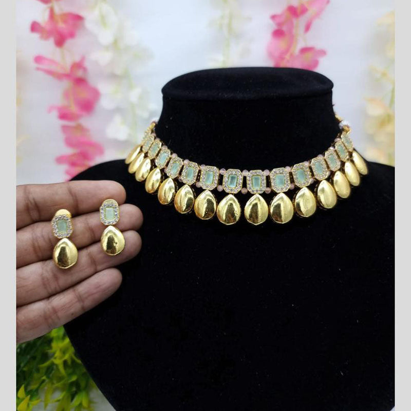 JCM Gold Plated Austrian Stone Choker Necklace Set