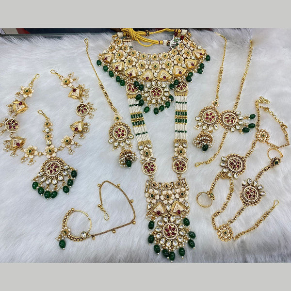 JCM Gold Plated Pota Stone And Beads Bridal Set