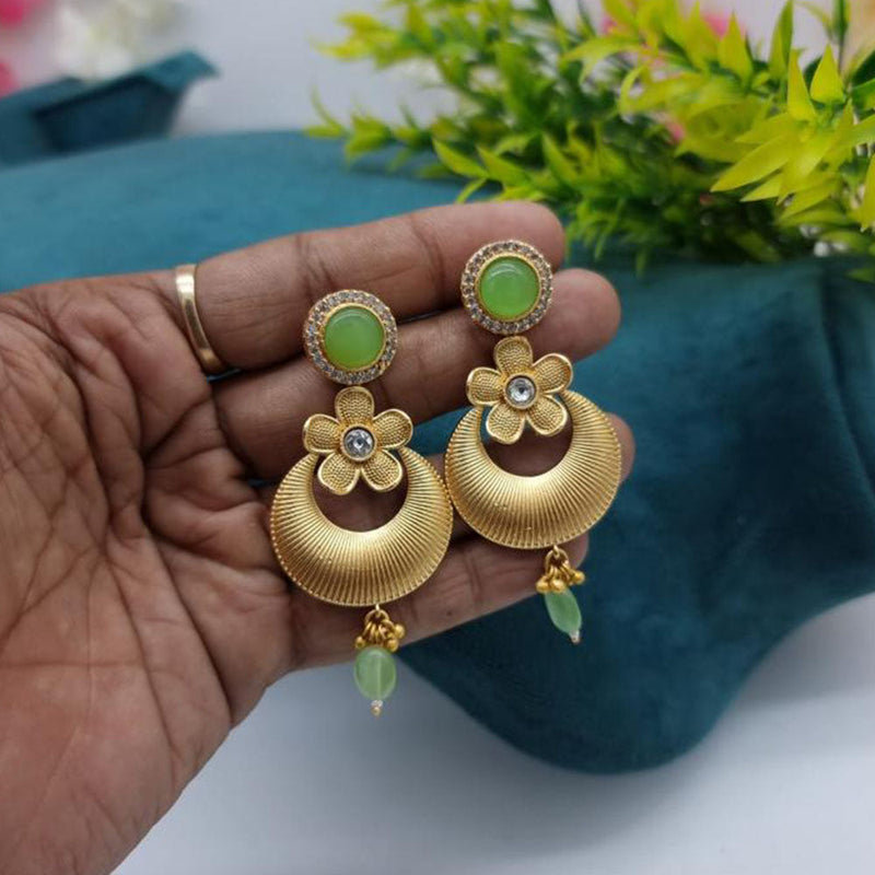 JCM Gold Plated Pota Stone Dangler Earrings