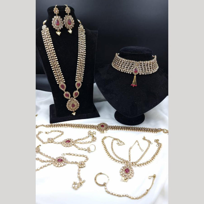 JCM Gold Plated Crystal Stone Bridal Set