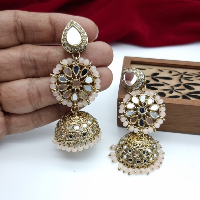 JCM Gold Plated Mirror And Pearls Jhumki