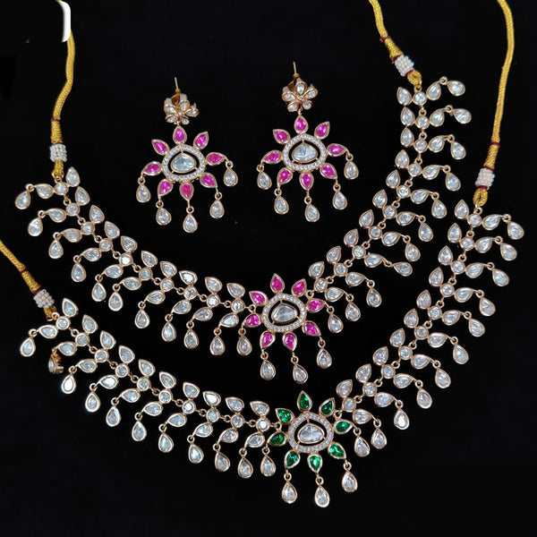 JCM Polki Kundan Stone Necklace Set