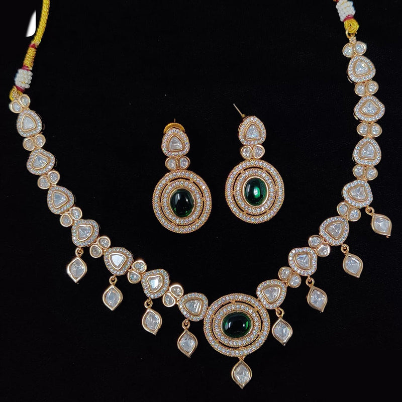 JCM Polki Kundan Stone Choker Necklace Set