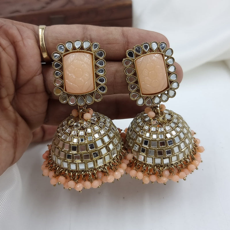 JCM Gold Plated Mirror And Pearls Jhumki