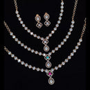 JCM Gold Plated Polki Kundan Stone Necklace Set