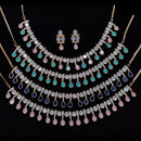 JCM Gold Plated Polki Kundan Stone Necklace Set