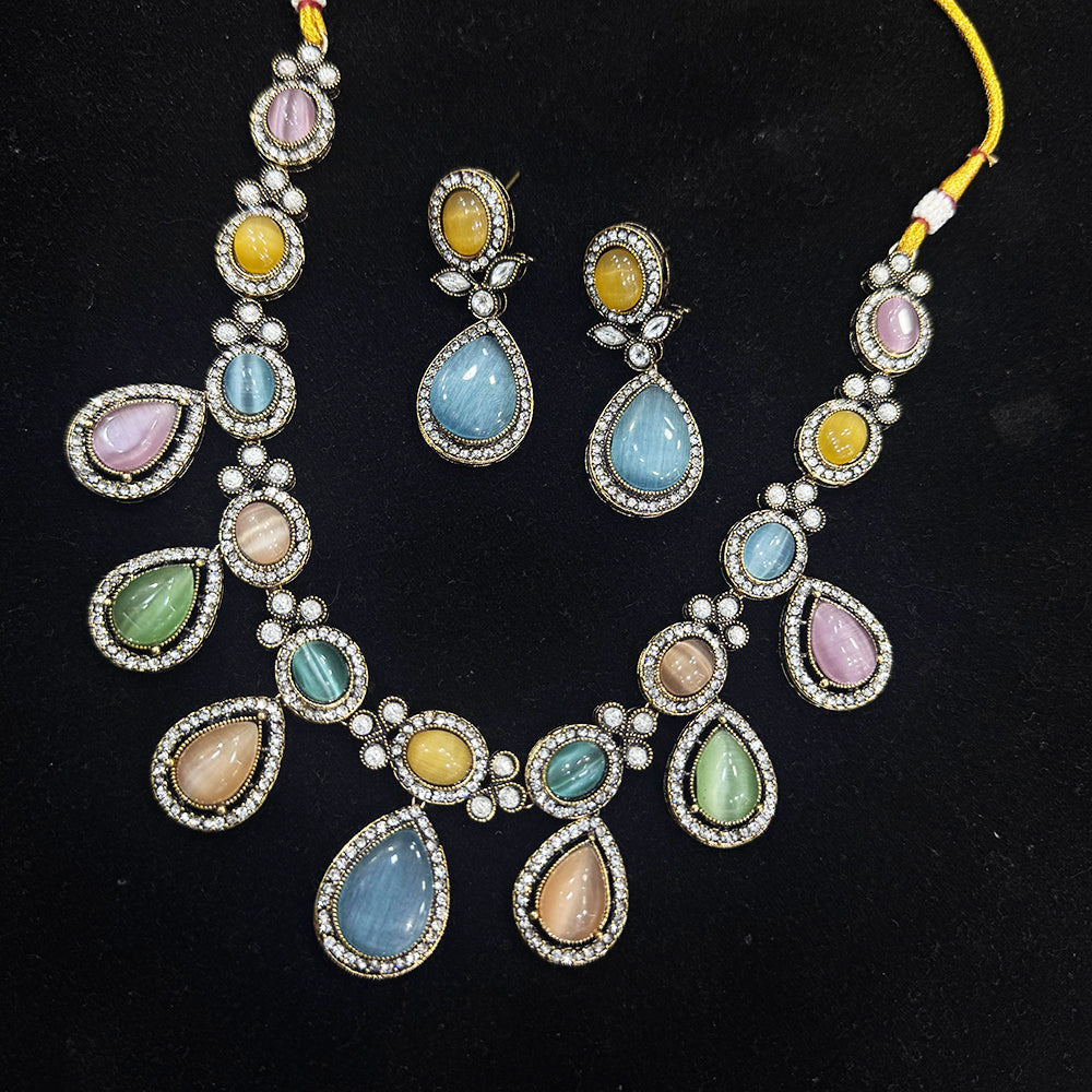 JCM Gold Plated Pota Stone Necklace Set