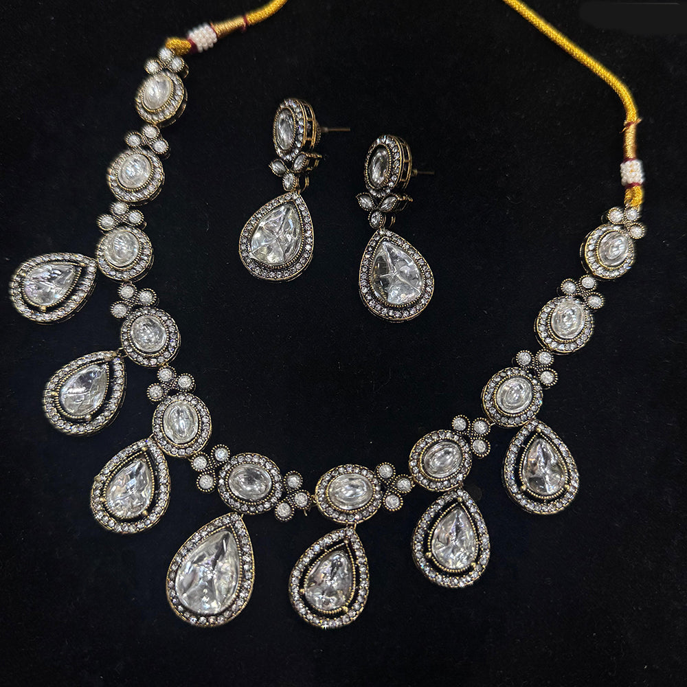 JCM Gold Plated Pota Stone Necklace Set