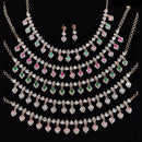 JCM Gold Plated Polki Kundan Stone Necklace Set