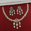 JCM Gold Plated Polki Kundan Stone Necklace Set