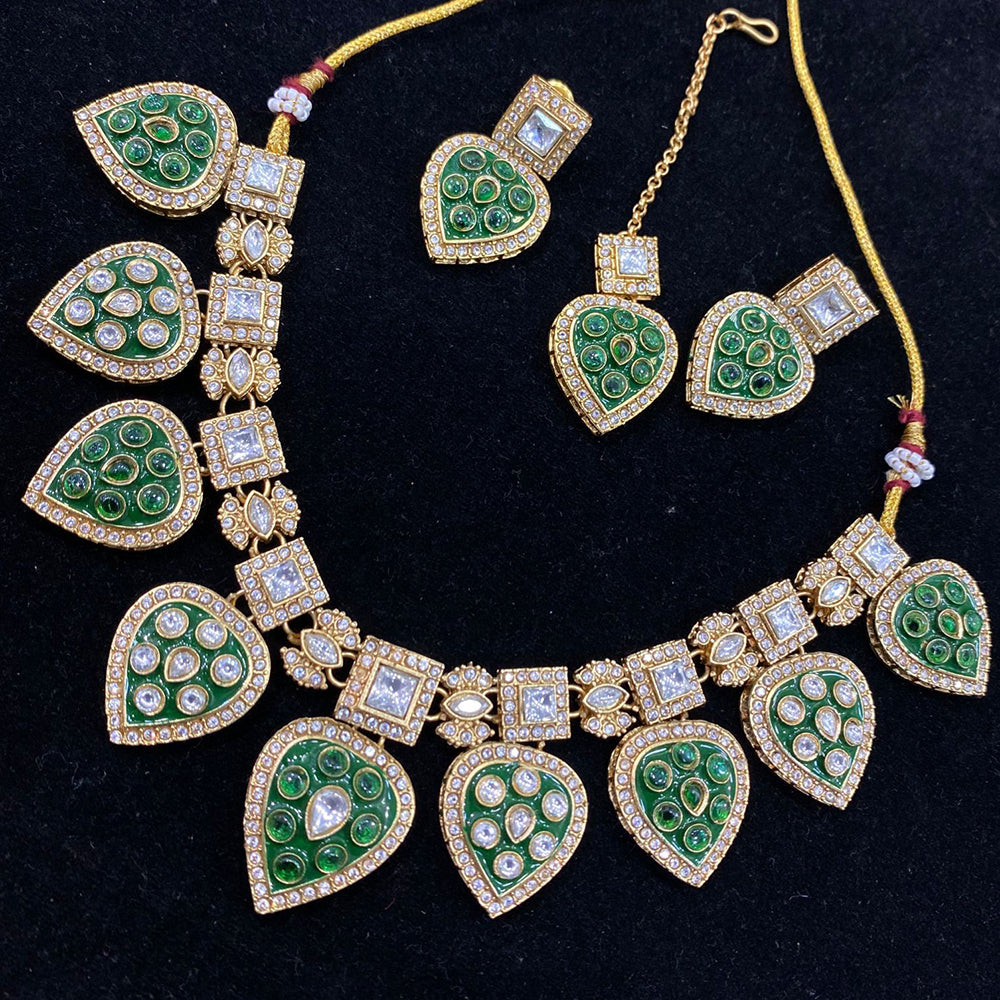 JCM Gold Plated Pota Stone Necklace Set