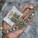 JCM Gold Plated Polki Kundan Stone Choker Necklace Set