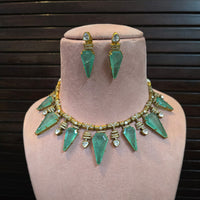 JCM Gold Plated Crystal Stone Necklace Set