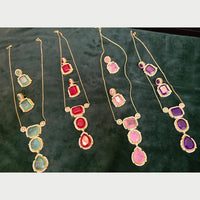 JCM Gold Plated Crystal Stone Necklace Set
