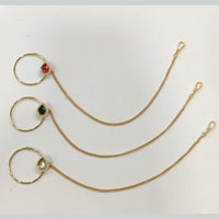 JCM Gold Plated Kundan Stone And Pearls Nose Ring