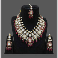 JCM Gold Plated Crystal Stone And Beads Necklace Set