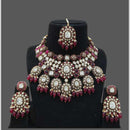 JCM Gold Plated Crystal Stone And Beads Necklace Set