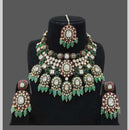 JCM Gold Plated Crystal Stone And Beads Necklace Set