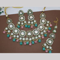 JCM Gold Plated Crystal Stone And Beads Necklace Set