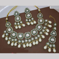 JCM Gold Plated Crystal Stone And Beads Necklace Set