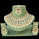 JCM Gold Plated Kundan Stone And Beads Choker Necklace Set