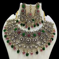JCM Gold Plated Pota Stone And Beads Necklace Set