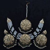 JCM Gold Plated Austrian Stone And Beads Necklace Set