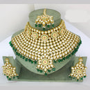 JCM Gold Plated Kundan Stone And Beads Choker Necklace Set