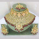 JCM Gold Plated Kundan Stone And Beads Choker Necklace Set