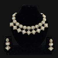 JCM Gold Plated Crystal Stone Necklace Set