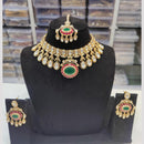 JCM Gold Plated Polki Kundan Stone Necklace Set