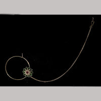 JCM Gold Plated Pota Stone And Pearl Nose Ring