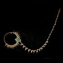 JCM Gold Plated Pota Stone And Pearl Nose Ring