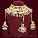 JCM Gold Plated Kundan Stone And Beads Choker Necklace Set