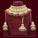 JCM Gold Plated Kundan Stone And Beads Choker Necklace Set